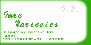 imre maricsics business card